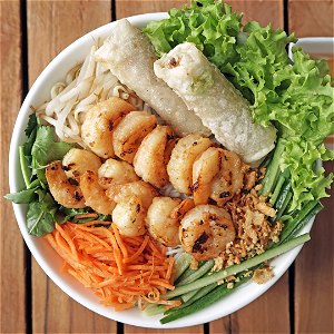 Bun Tom Nuong | Salad Bowl Prawns
